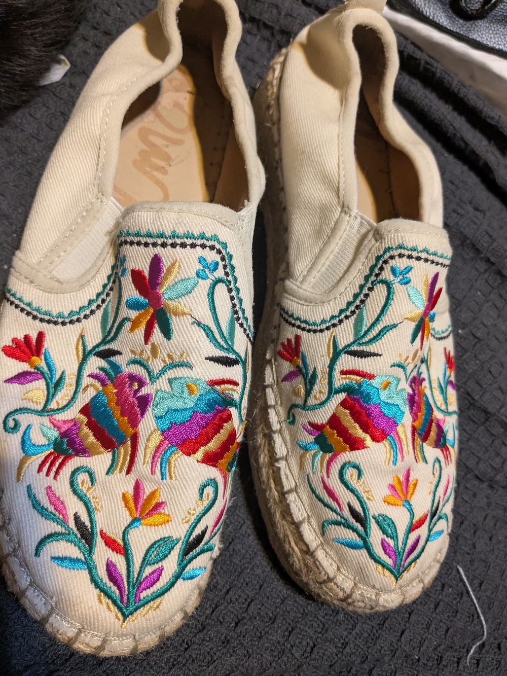 Sam Edelman Embroidered Carrin Espadrilles 8 Anthropologie Cream